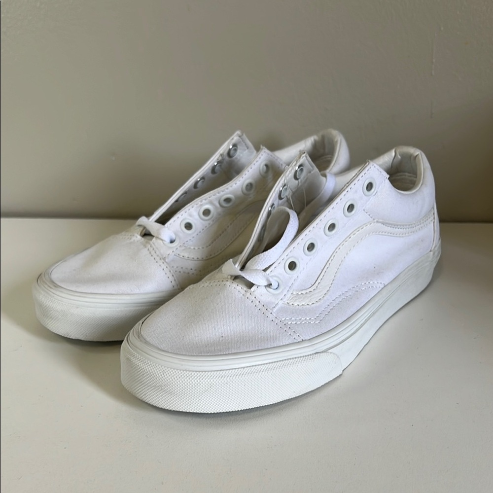 White Old School Vans